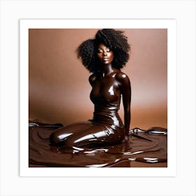 Black Woman In Chocolate Art Print