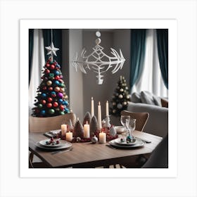 Christmas Dining Room 1 Art Print