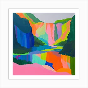 Colourful Abstract Plitvice Lakes National Park Croatia 3 Art Print