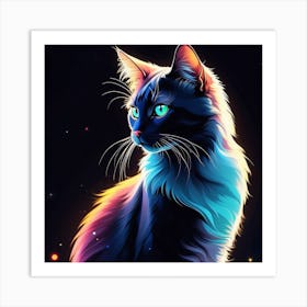 Cat With Blue Eyes Art Print