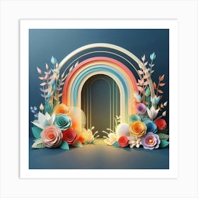 Rainbow Paper Art Art Print