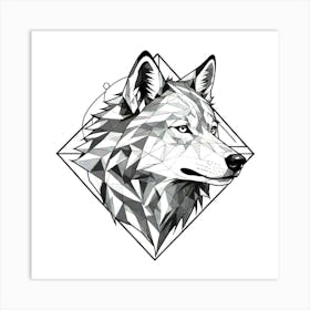 Geometric Wolf Head 1 Art Print