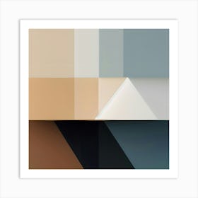 Shades and Angles: Abstract Geometric Digital Art Art Print