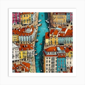 Lisbon Canal Art Print