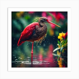 Red Beaked Bird of the Tropical Lagoon Art Print