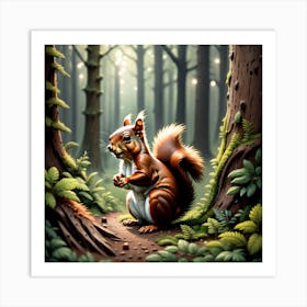 Squirrel In The Forest 300 Art Print