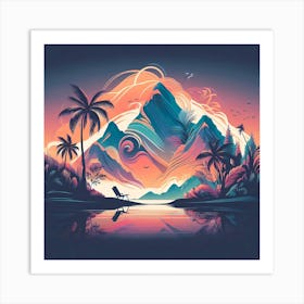 Sunset In The Mountains Art Print