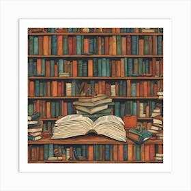 Book Shelf Art Print