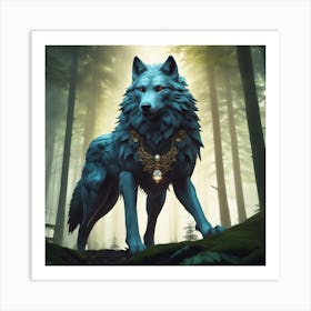 Blue Wolf Art Print