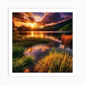 Sunset In The Mountains 112 Art Print