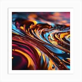 Abstract Swirls Of Liquid Art Print