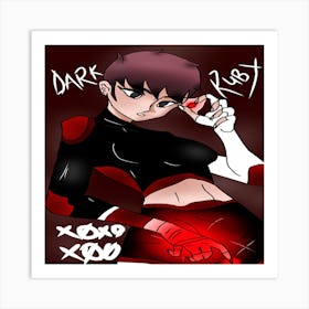 Dark Ruby white witch form anime portrait Art Print