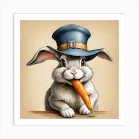 Rabbit With Carrot 5 Art Print