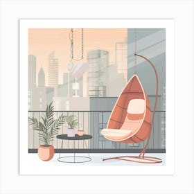 Hanging Chair On Balcony Art Print