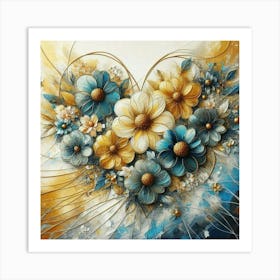 Heart Of Flowers acrylic art 1 Art Print