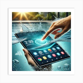 A High Tech Smart Tablet With A Hydrotouch Display Art Print