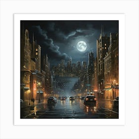 City At Night Art Print 1 Art Print