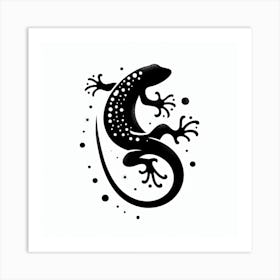 Elegant Silhouette of Lizard 2 Art Print