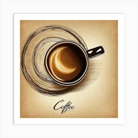 Moonlit coffee Art Print