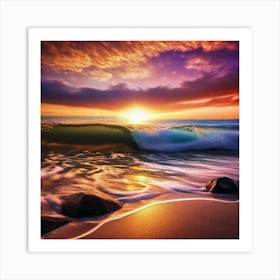 Sunset At The Beach 364 Art Print