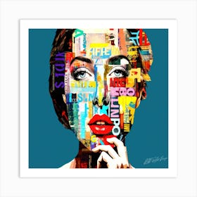 I Wonder - Woman With A Newspaper Face Art Print