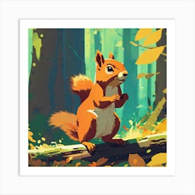 Squirrel In The Forest 175 Art Print