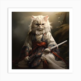 Samurai Cat 5 Art Print