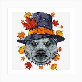 Thanksgiving Siberian Husky Art Print