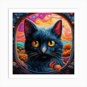 Cat In A Window Art Print