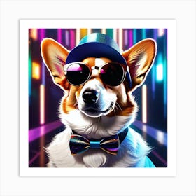 Corgi In A Bow Tie Art Print