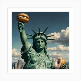 Statue Of Liberty Doughnut Art Print