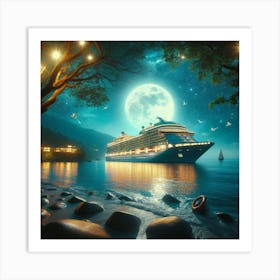 Cruise Ship At Night 5 Art Print