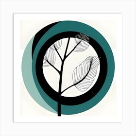 Tree In A Circle Abstract Art Print