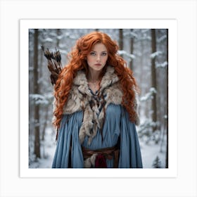 Leonardo Diffusion Xl A Young Woman With Red Hair And Blue Eye 0 (2) Art Print