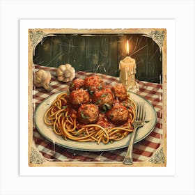 Spaghetti And Meatballs 1 Art Print