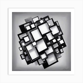 Abstract Black And White Painting Art Print