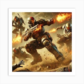 Flame Guardians Close Quarters Combat Art Print