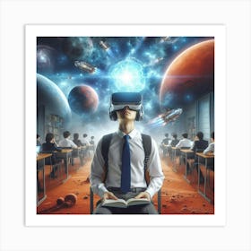 Vr Headsets And Space Exploration Concept Art Print