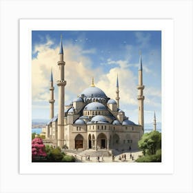 Blue Mosque paintings 4 Art Print