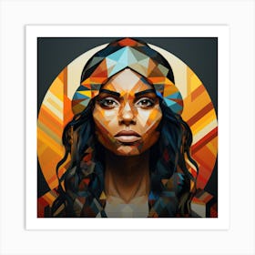 Geometric Australian Aboriginal Woman 04 Art Print