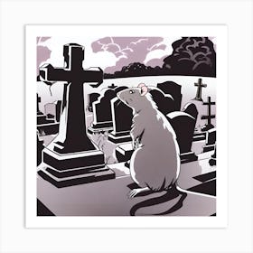 Rat In The Graveyard 1 Art Print