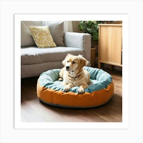 A Photo Of A Dog Bed Art Print