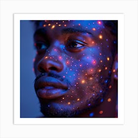 Man With A Glowing Face Art Print