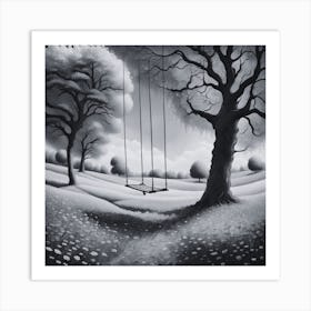 Swing In The Woods Art Print