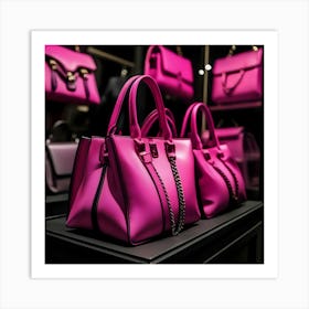 Pink Handbags In A Store 1 Art Print