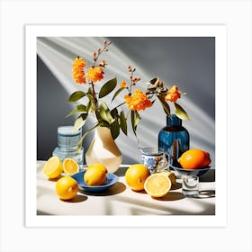 Table With Lemons Art Print