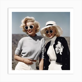 Marilyn Monroe And Jane Fonda Art Print