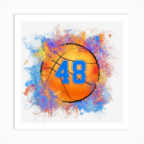 48 Years Old Kids 48th Birthday Basketball Kids Boy Art Print