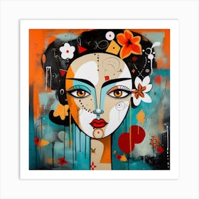 Woman With Flowers 11 Art Print