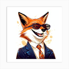 Fox In Business Suit 1 Art Print